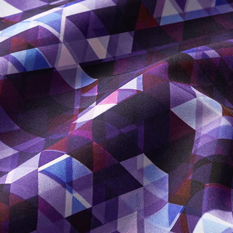 Tejido Softshell Triángulos de colores Impresión digital – uva,  image number 3