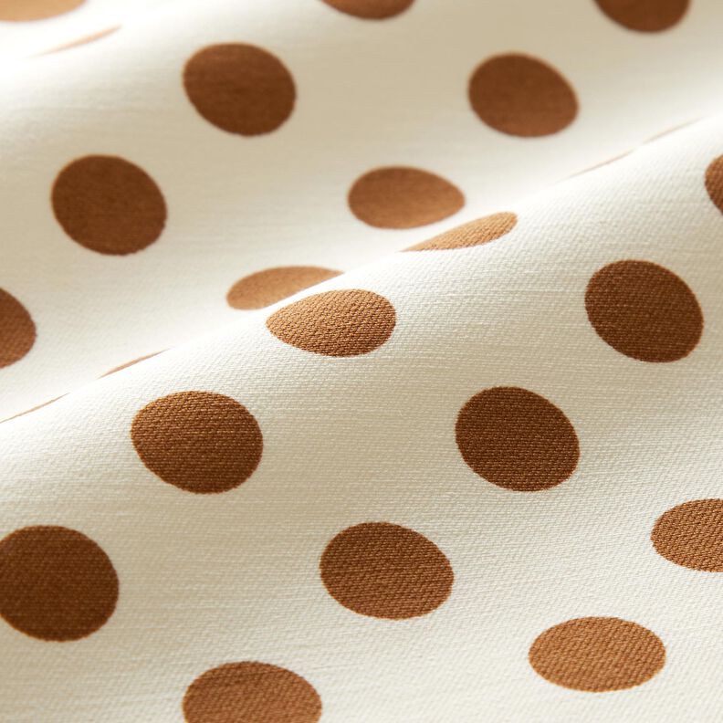 Tela de pantalón elástica con lunares – blanco/cobre,  image number 2