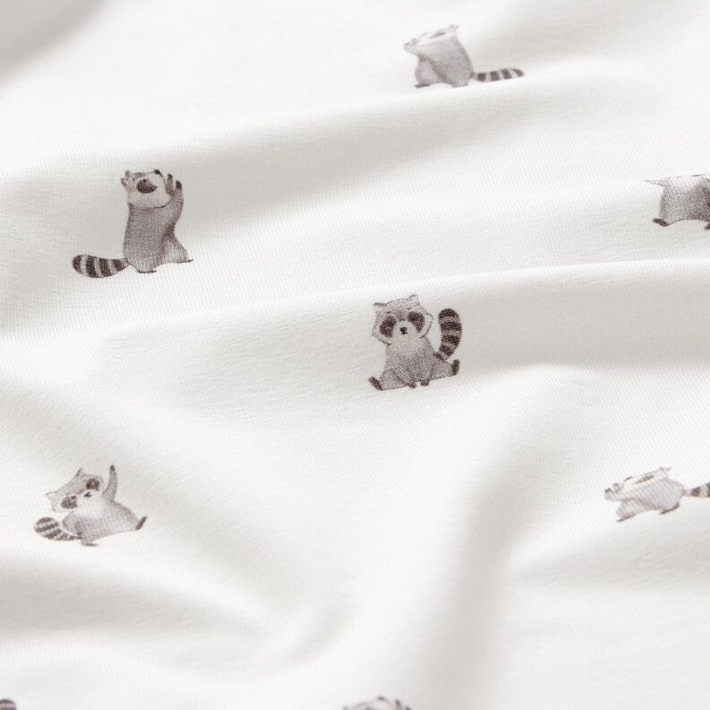 GOTS Tela de jersey de algodón Mapaches bonitos Impresión digital – marfil,  image number 2