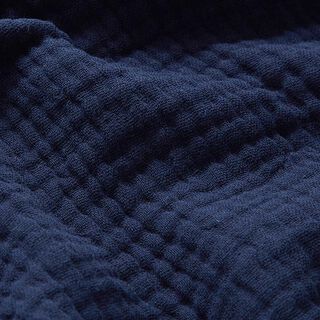 GOTS Muselina de algodón de tres capas – azul noche, 