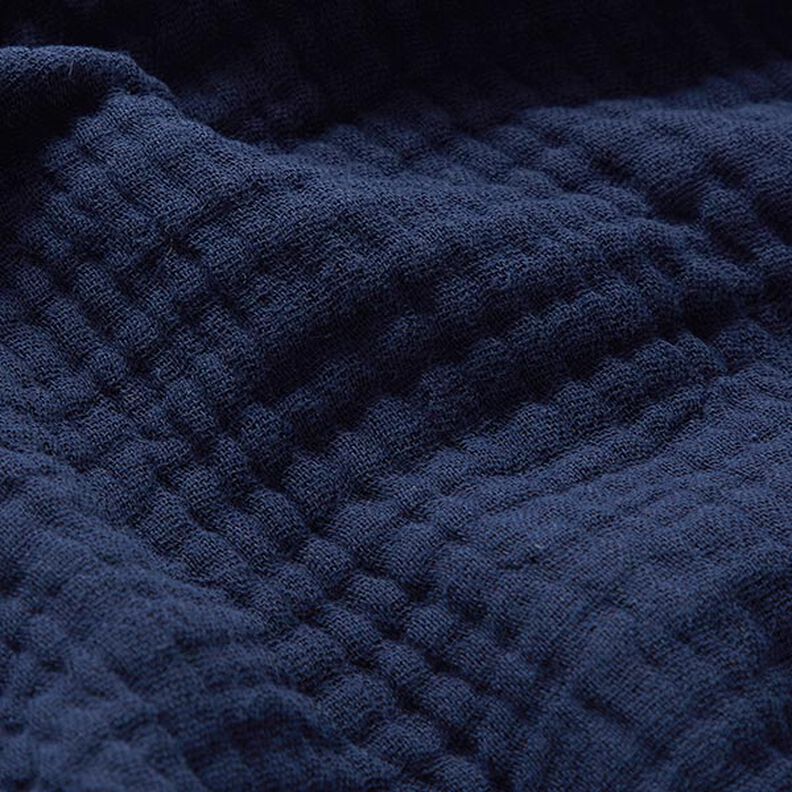 GOTS Muselina de algodón de tres capas – azul noche,  image number 3