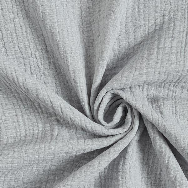 GOTS Muselina de algodón de tres capas – gris claro,  image number 1