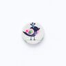 Botón con diseño de pájaro de 2 agujeros [ Ø 15 mm ] – blanco lana/negro,  thumbnail number 1