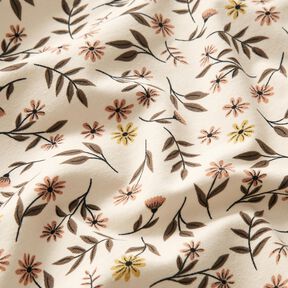 Tela de jersey de algodón Prado con flores Impresión digital – crema, 