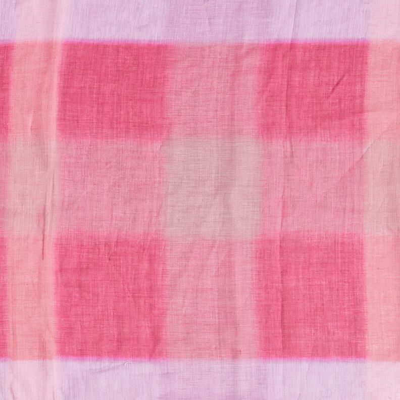 Gasa de ramio con cuadros tie-dye – rosa intenso,  image number 2
