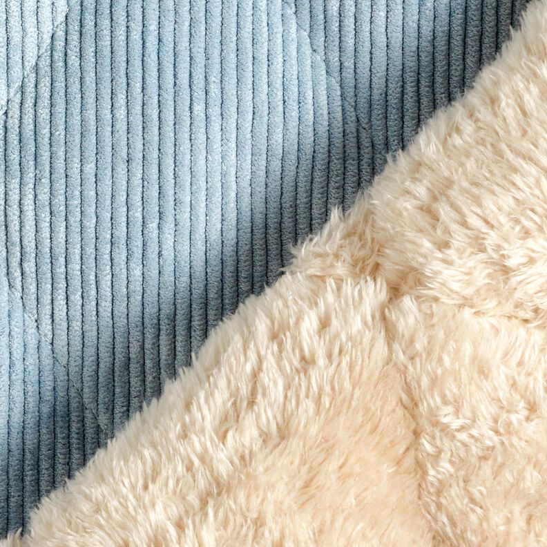 Tela acolchada Pana con reverso de piel con rombos – azul claro,  image number 5