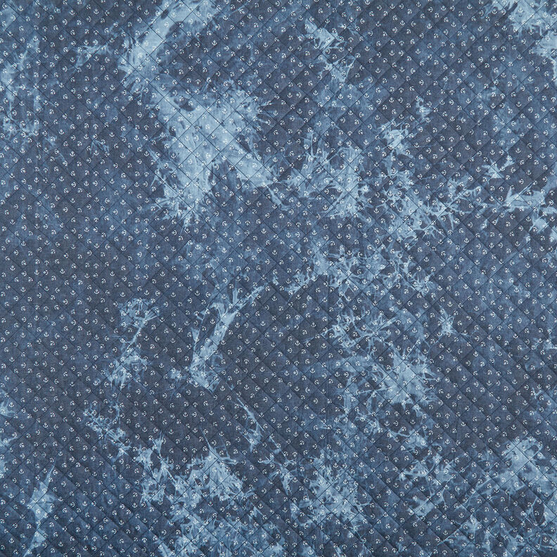 Tejido acolchado cambray ancla tie-dyed – azul vaquero,  image number 1