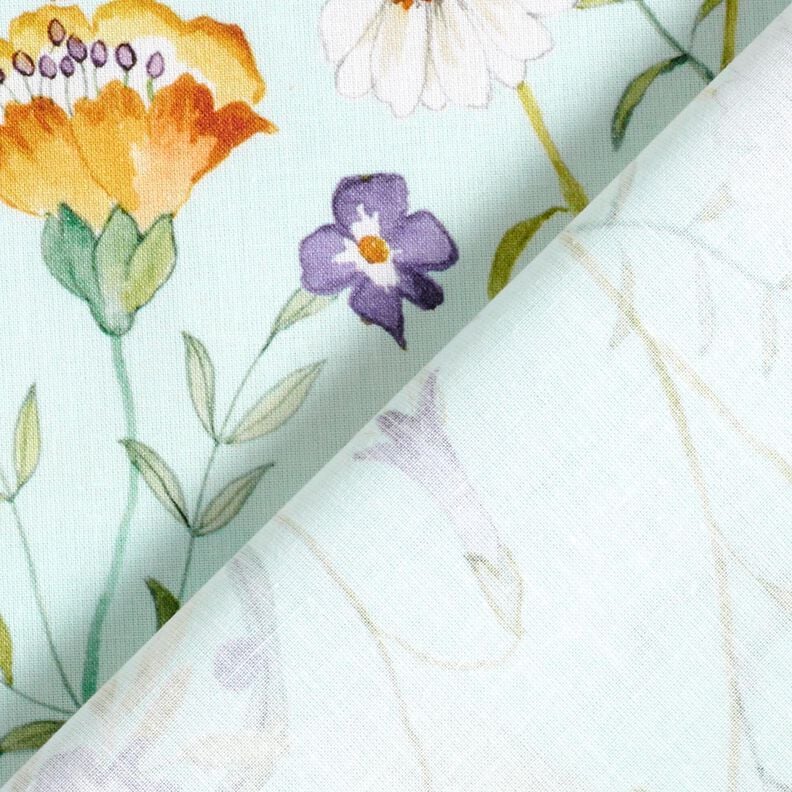 Tela de algodón Popelina Flores silvestres – menta suave/lavanda,  image number 4