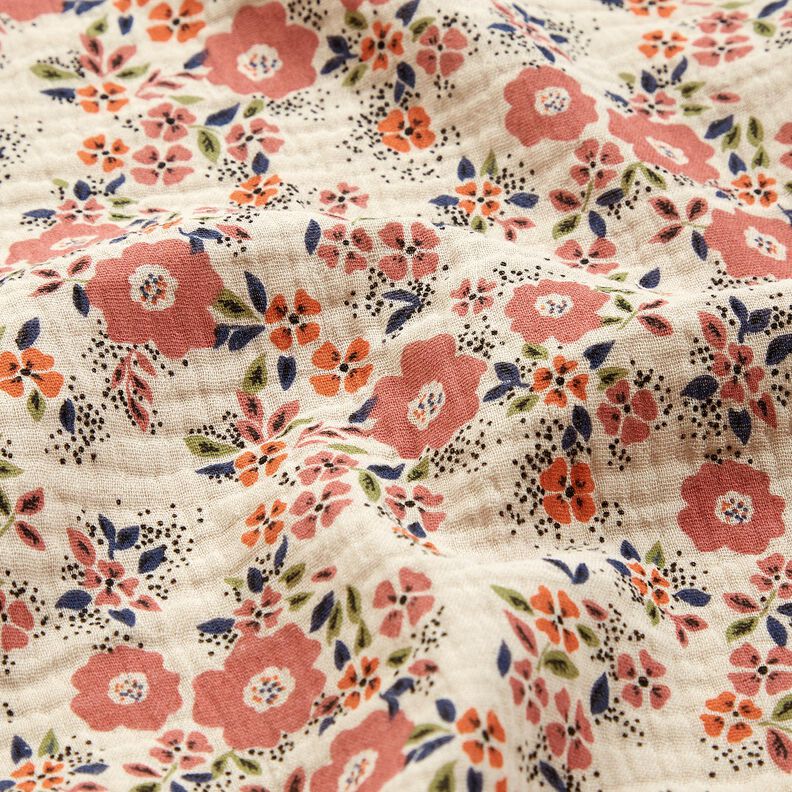 Muselina/doble arruga Mar de flores – marrón claro,  image number 2