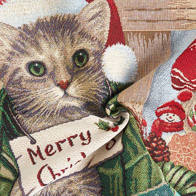 Panel Tapiz Gato de navidad – azul claro/rojo,  image number 3