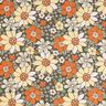 Tela de algodón Cretona Flores retro – naranja claro/amarillo claro,  thumbnail number 1