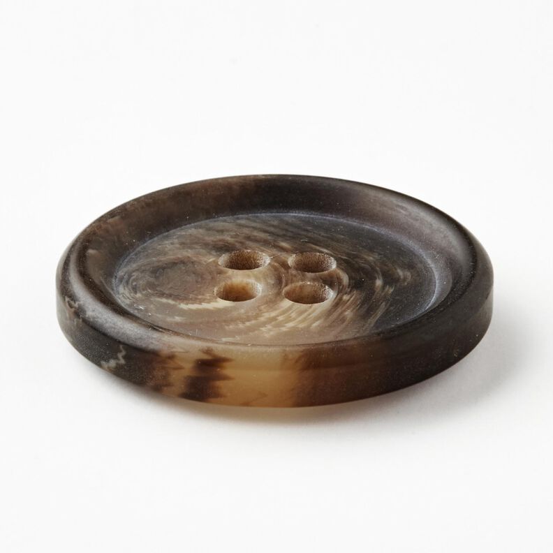 Botón redondo de 4 agujeros  [Ø 25 mm] – marrón negro,  image number 2