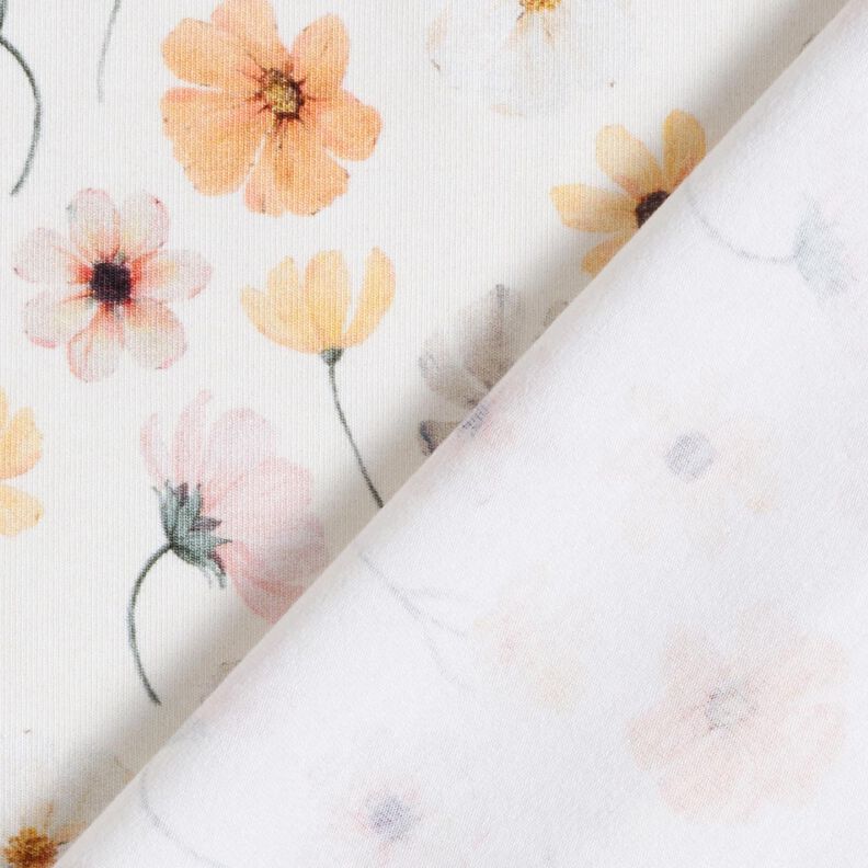 GOTS Tela de jersey de algodón Prado con flores Impresión digital – beige,  image number 4