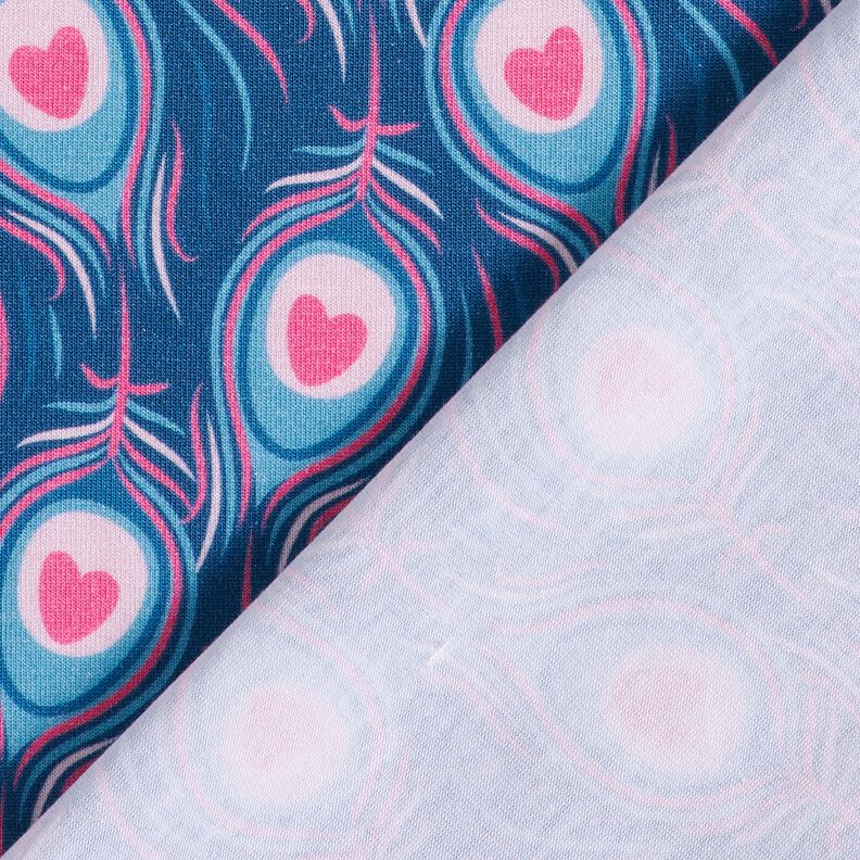 Tela de jersey de algodón Pavo | Stoff&Liebe – azul real/rosa intenso,  image number 4