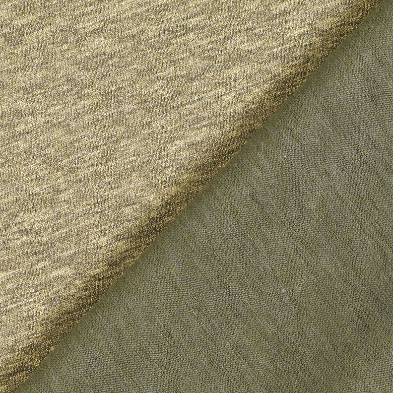 Jersey de lino melange brillante – caqui/oro metalizado,  image number 5