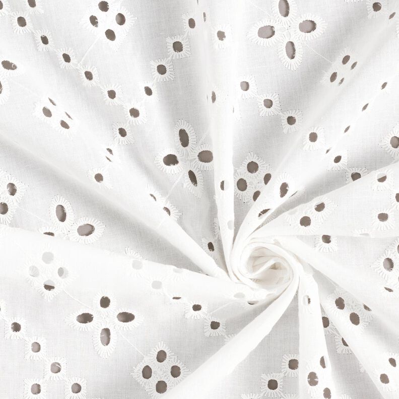 Tela de algodón bordado inglés – blanco,  image number 3