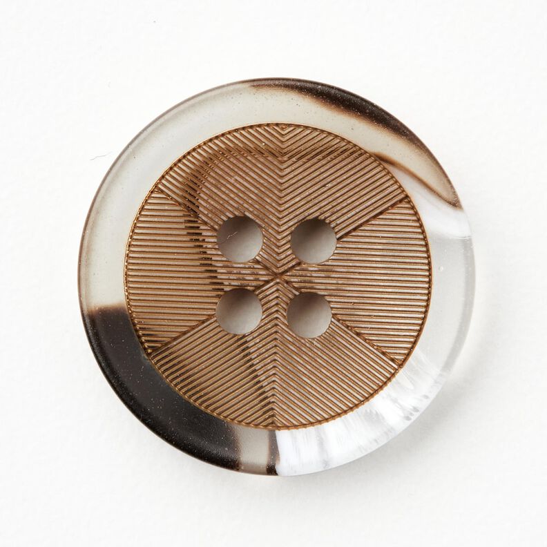 Botón de 4 agujeros estilo cuerno [Ø 20 mm] – moca,  image number 1