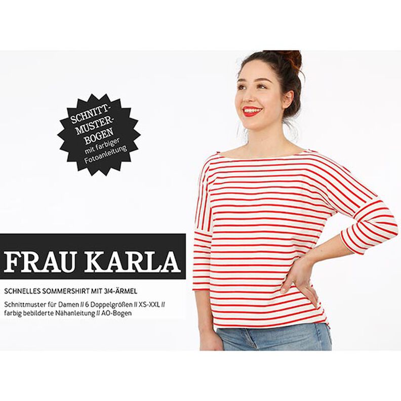 FRAU KARLA - Camisa de verano con mangas 3/4, Studio Schnittreif  | XS -  XXL,  image number 1