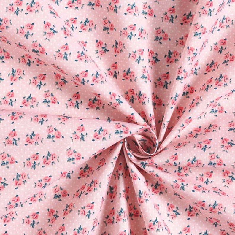Tela de algodón Cretona Rosas pequeñas – rosa,  image number 4