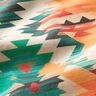 Tela decorativa Panama media Estampado étnico abstracto  – beige claro/verde esmeralda,  thumbnail number 2
