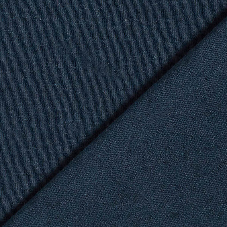 Tela de jersey mezcla de lino y algodón Uni – azul marino,  image number 3