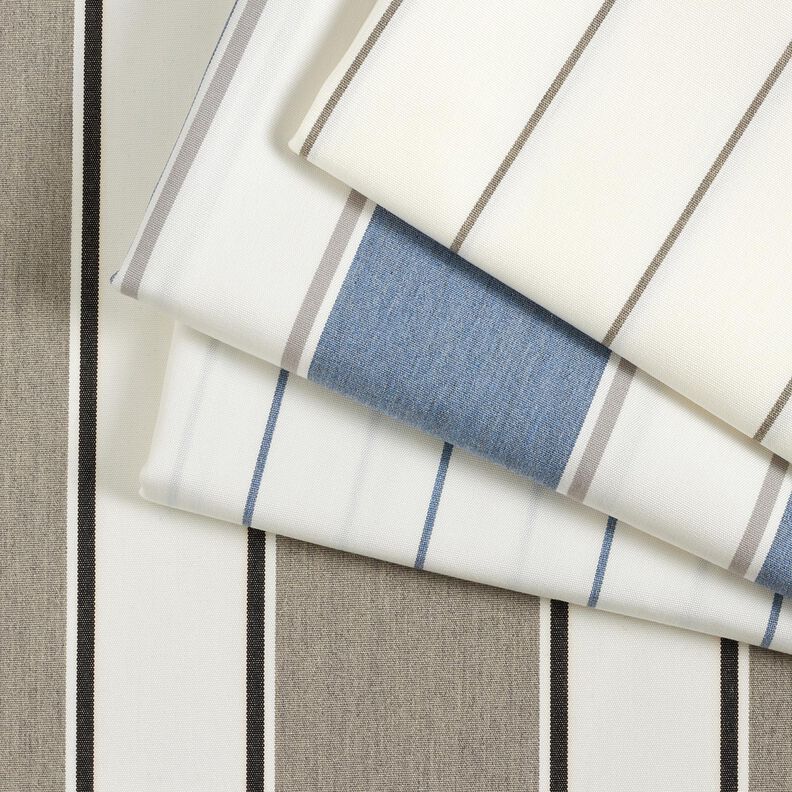 Telas para exteriores Lona Rayas finas – blanco lana/azul gris,  image number 5