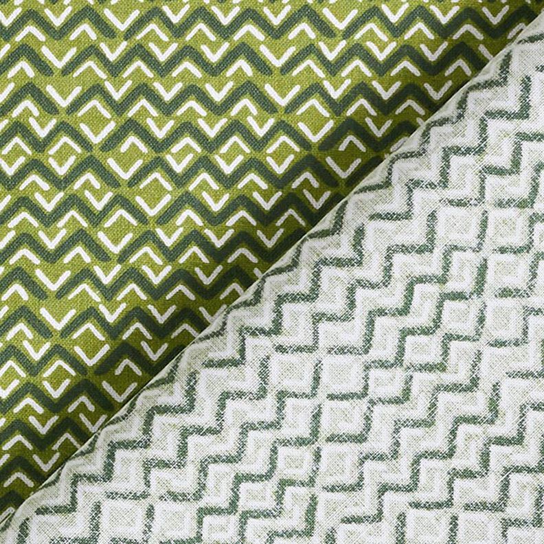 Tela de algodón Cretona Zigzag étnico – verde,  image number 4