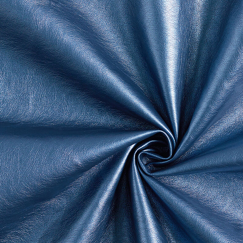 Piel sintética Brillo metálico – azul,  image number 1