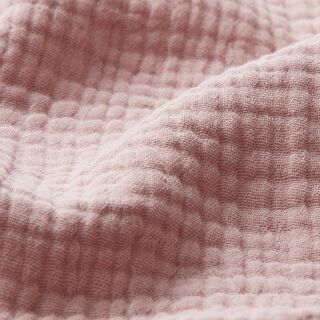 GOTS Muselina de algodón de tres capas – rosa viejo claro, 