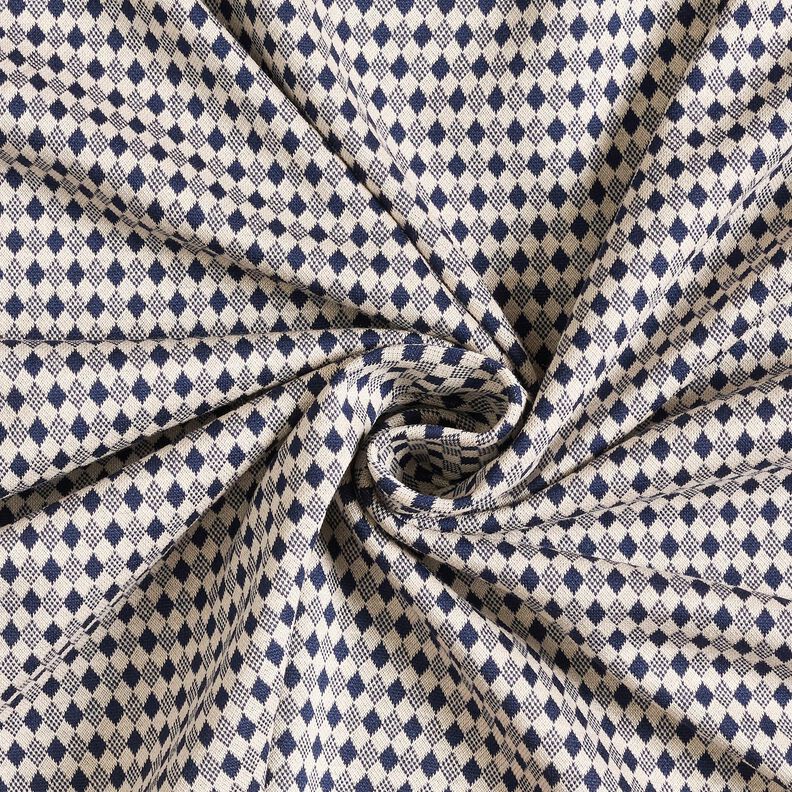Tela de jersey romaní Rombos mini – beige claro/azul marino,  image number 3
