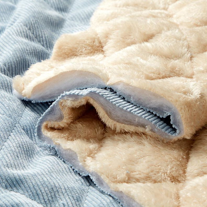 Tela acolchada Pana con reverso de piel con rombos – azul claro,  image number 2