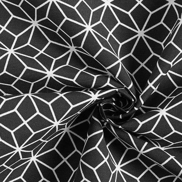 Tela decorativa Lona Caleidoscopio – negro/blanco,  image number 3