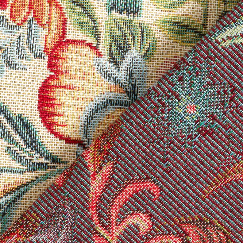 Tela decorativa Tapiz Flores de ensueño – beige claro/rojo,  image number 4
