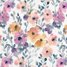 GOTS Tela de jersey de algodón Prado de flores de acuarela Impresión digital – marfil,  thumbnail number 1