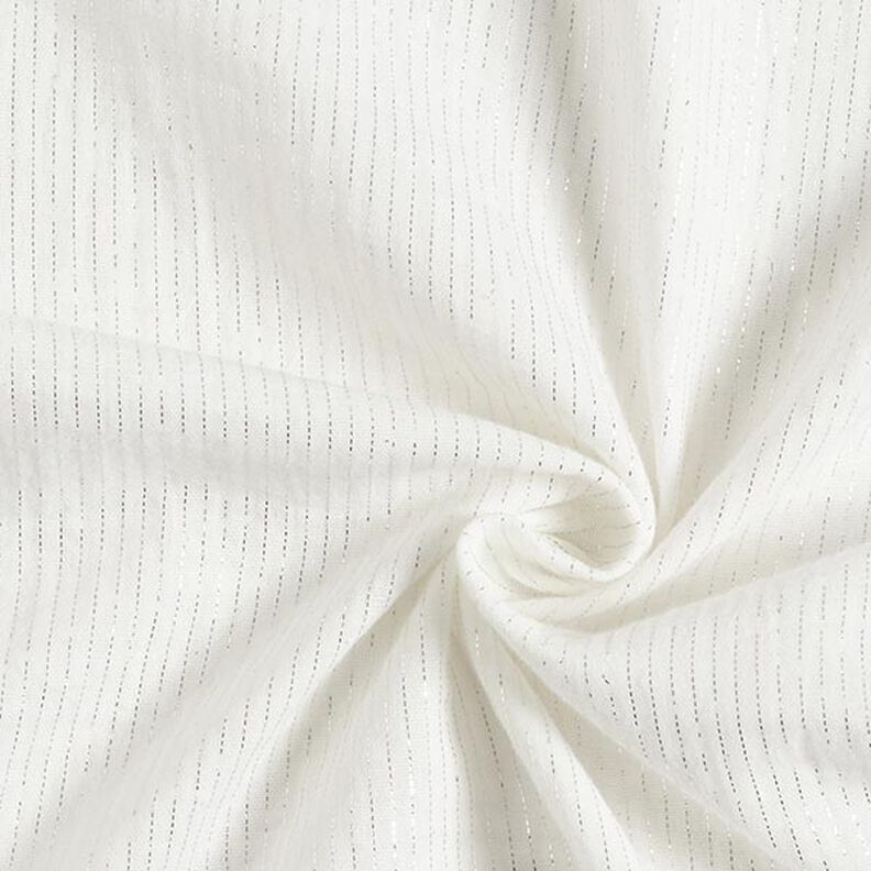 Muselina de algodón rayas brillantes – blanco,  image number 4