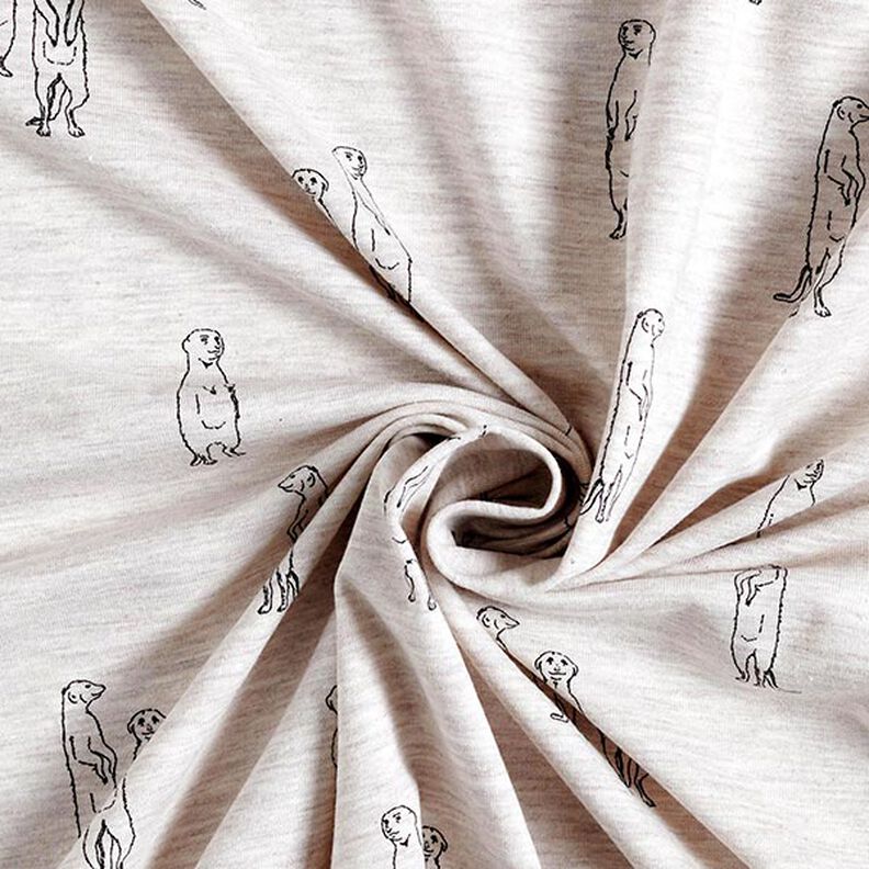 Tela de jersey de algodón Suricata – naturaleza,  image number 4