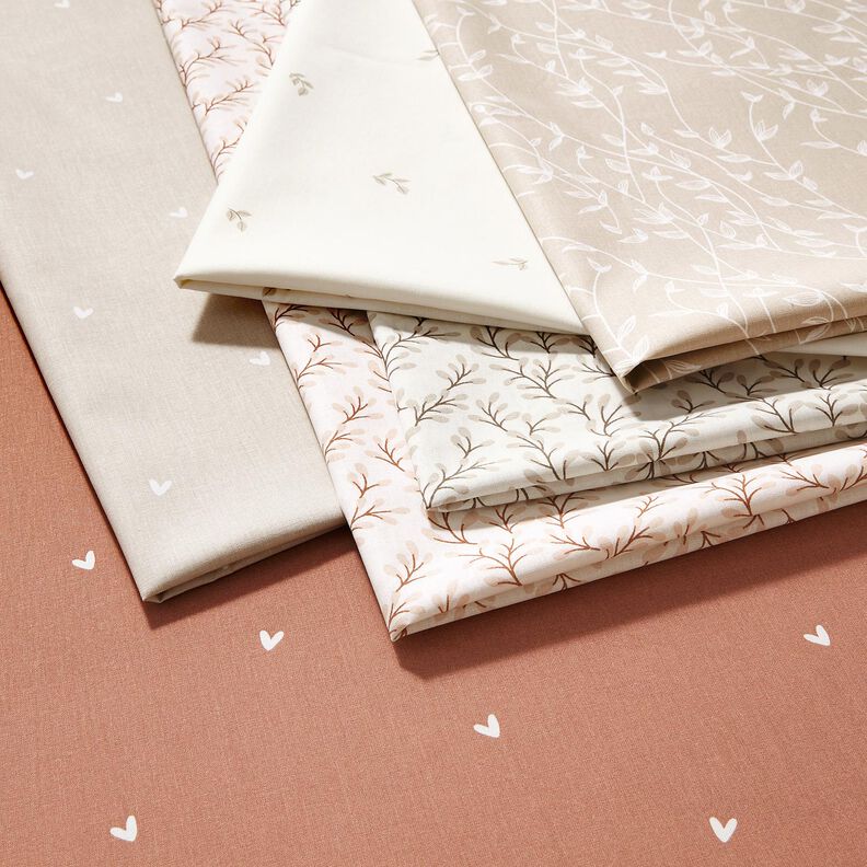 Popelina de algodón Corazones delicados – cobre,  image number 5
