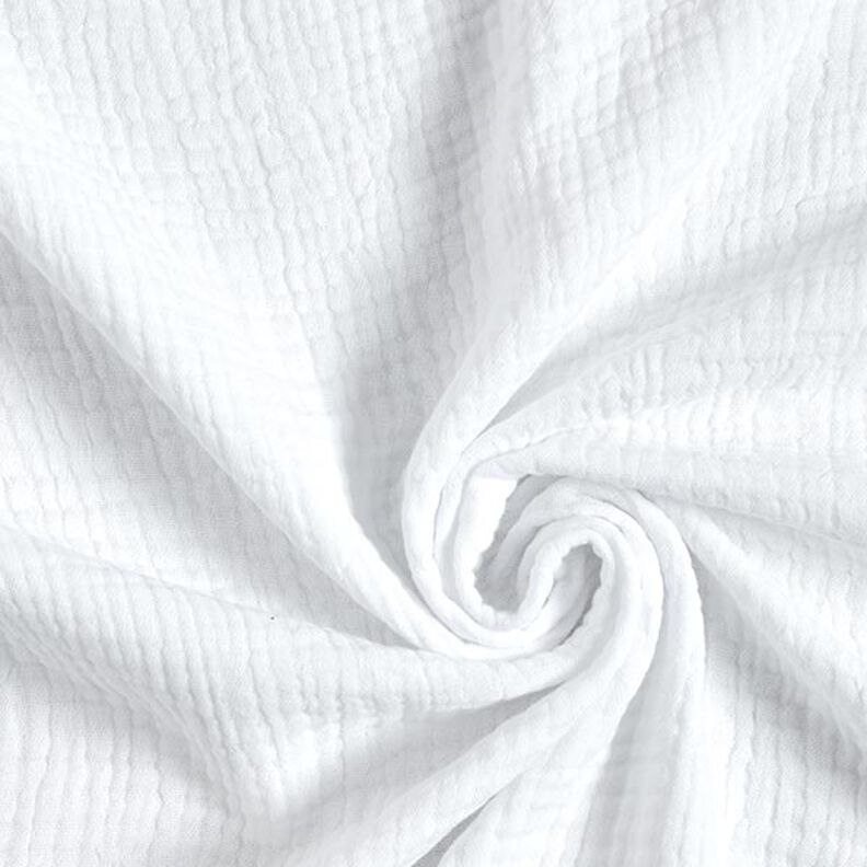 GOTS Muselina de algodón de tres capas – blanco,  image number 1