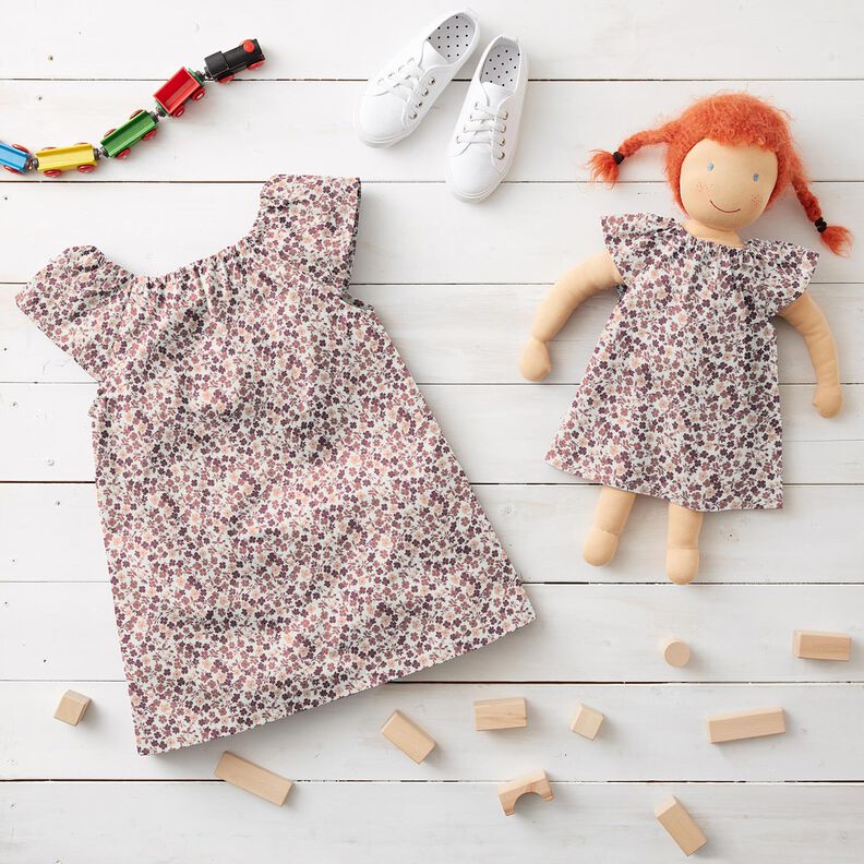 Tela de jersey de algod&oacute;n Mar de flores &ndash; blanco/lila,  image number 6