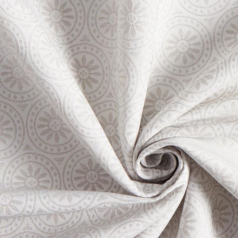 Telas para exteriores Jacquard Adornos círculos – gris claro/blanco lana,  image number 3