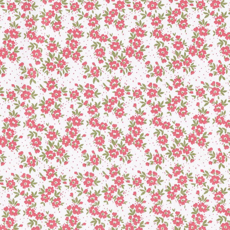 Popelina de algodón Mar de flores – rojo/blanco,  image number 1