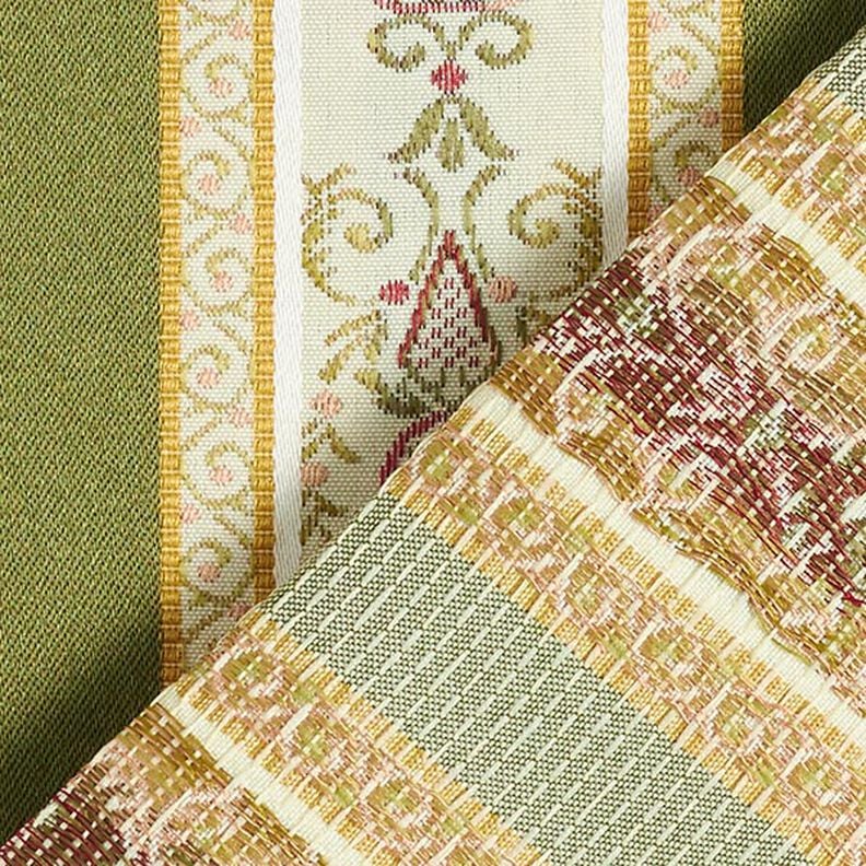 Tela de tapicería jacquard Rayas Biedermeier – crema/oliva,  image number 3