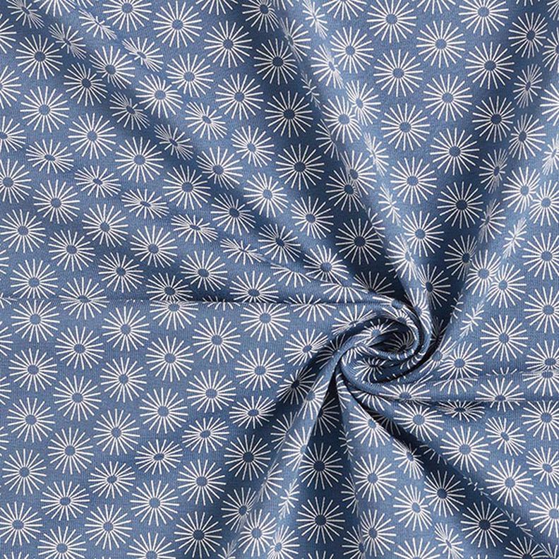 Tela de jersey de algodón brillan las flores – azul vaquero,  image number 3