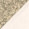 Terciopelo elástico con bocetos de flores – arena/negro,  thumbnail number 4