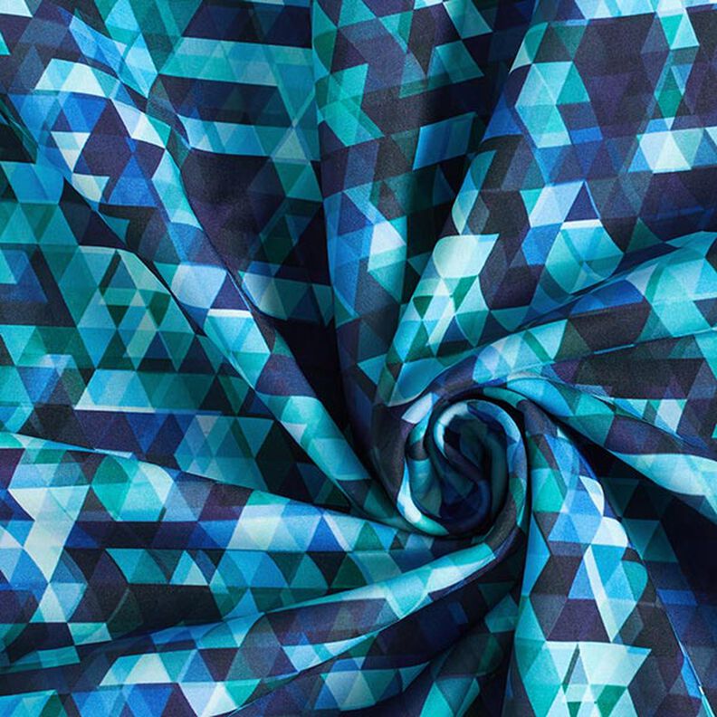 Tejido Softshell Triángulos de colores Impresión digital – azul noche/turquesa,  image number 4