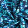 Tejido Softshell Triángulos de colores Impresión digital – azul noche/turquesa,  thumbnail number 4