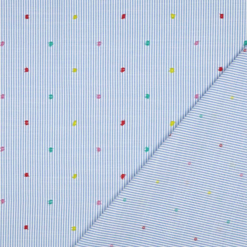 Batista de algod&oacute;n fina Dobby y Rayas | Poppy Fabrics &ndash; azul claro/blanco,  image number 4