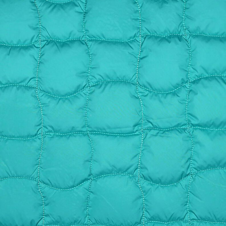 Tela acolchada Cuadrados ondulados – azul agua/púrpura,  image number 1