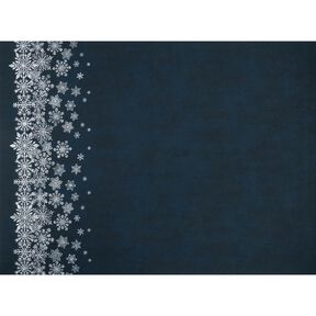 Felpa francesa veraniega Flores de hielo Tela ribeteada | Glitzerpüppi – azul noche/blanco, 