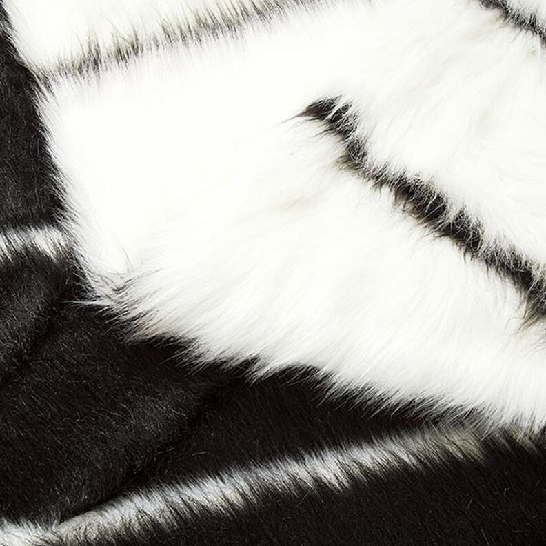 Piel sintética Rayas horizontales – negro/blanco lana,  image number 5